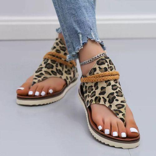Women's New Roman Sandals with Leopard Print and Back Zipper - image 2